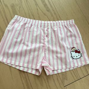 Hello Kitty Pink Striped Lounge Shorts | Women’s M | NWOT